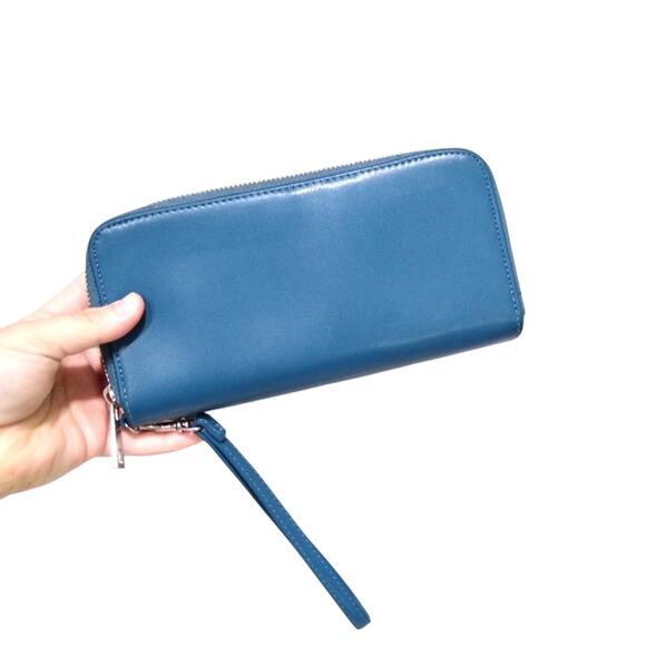 A New Day Blue Double Zip Around Wallet - Picture 1 of 5